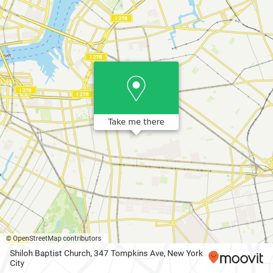 Mapa de Shiloh Baptist Church, 347 Tompkins Ave