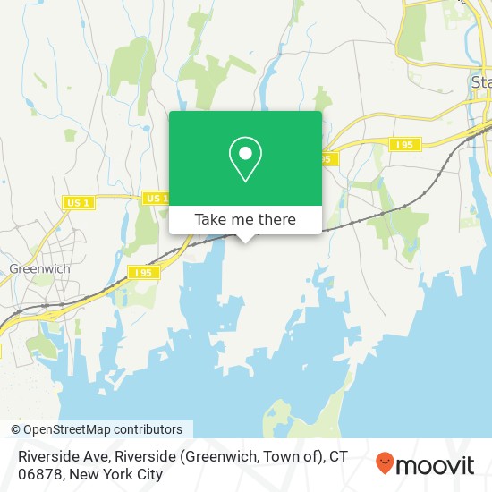 Mapa de Riverside Ave, Riverside (Greenwich, Town of), CT 06878