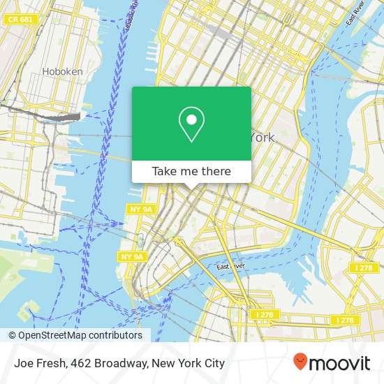 Mapa de Joe Fresh, 462 Broadway