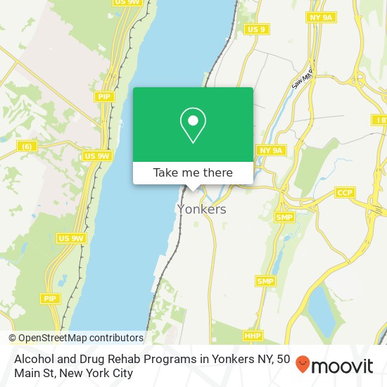 Alcohol and Drug Rehab Programs in Yonkers NY, 50 Main St map