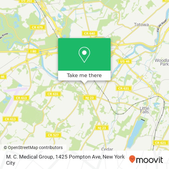 Mapa de M. C. Medical Group, 1425 Pompton Ave