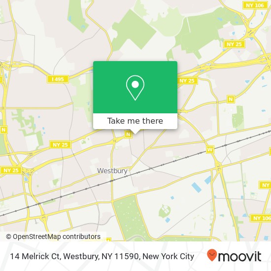 Mapa de 14 Melrick Ct, Westbury, NY 11590