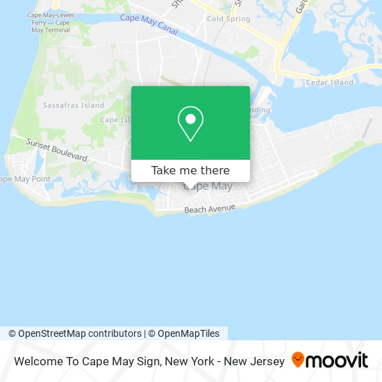 Welcome To Cape May Sign map