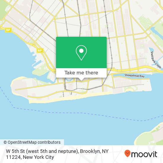 Mapa de W 5th St (west 5th and neptune), Brooklyn, NY 11224