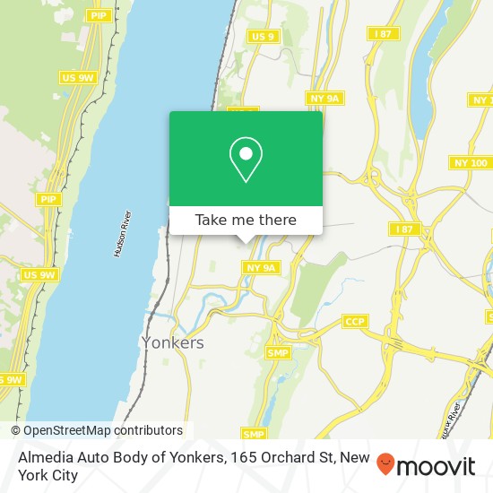 Mapa de Almedia Auto Body of Yonkers, 165 Orchard St