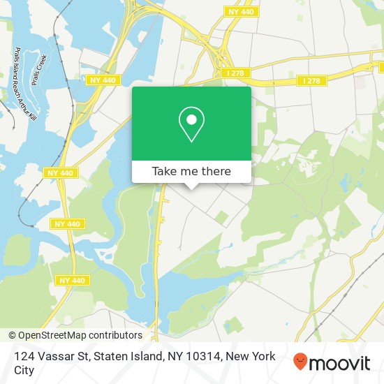 Mapa de 124 Vassar St, Staten Island, NY 10314