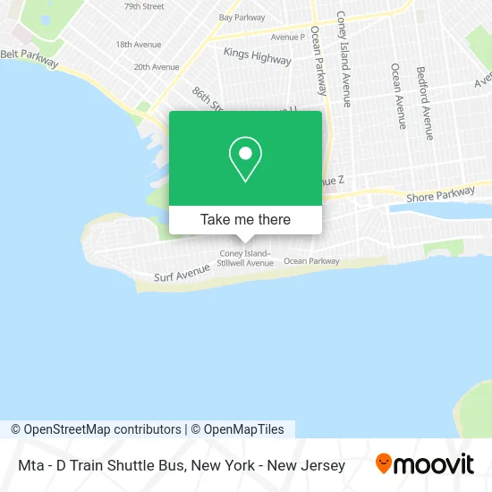 Mta - D Train Shuttle Bus map