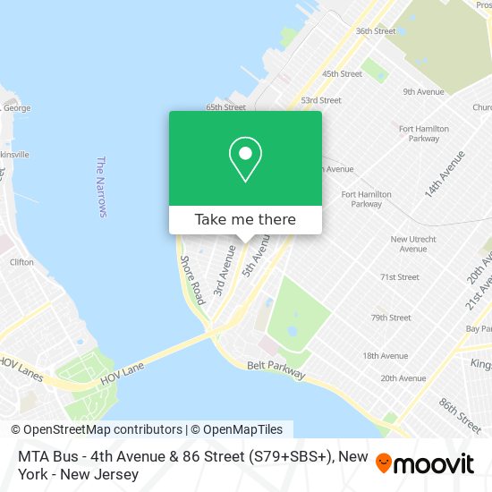 Mapa de MTA Bus - 4th Avenue & 86 Street (S79+SBS+)
