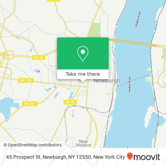 Mapa de 45 Prospect St, Newburgh, NY 12550