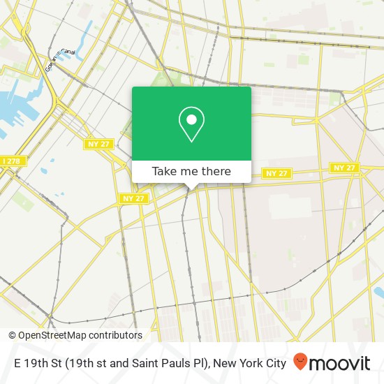 Mapa de E 19th St (19th st and Saint Pauls Pl), Brooklyn, NY 11226