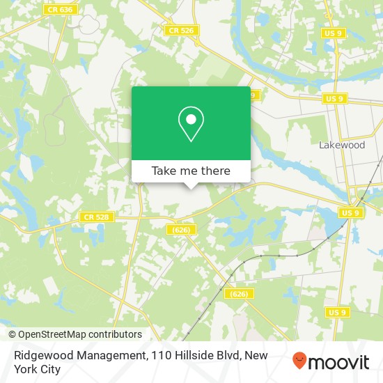 Ridgewood Management, 110 Hillside Blvd map