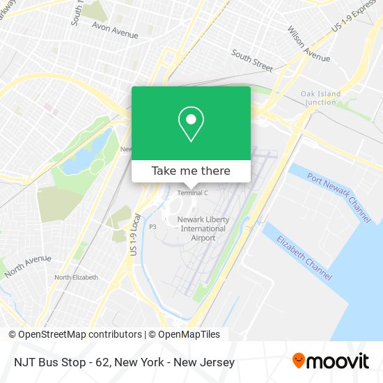 NJT Bus Stop - 62 map