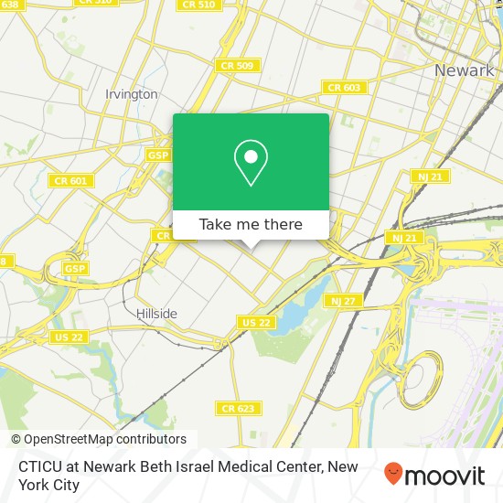 CTICU at Newark Beth Israel Medical Center map