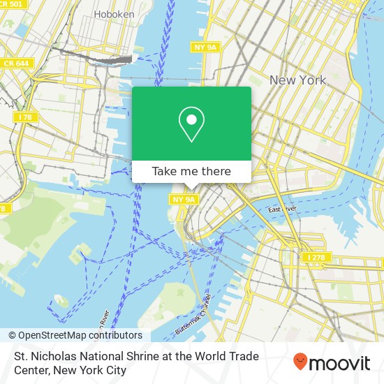 St. Nicholas National Shrine at the World Trade Center map