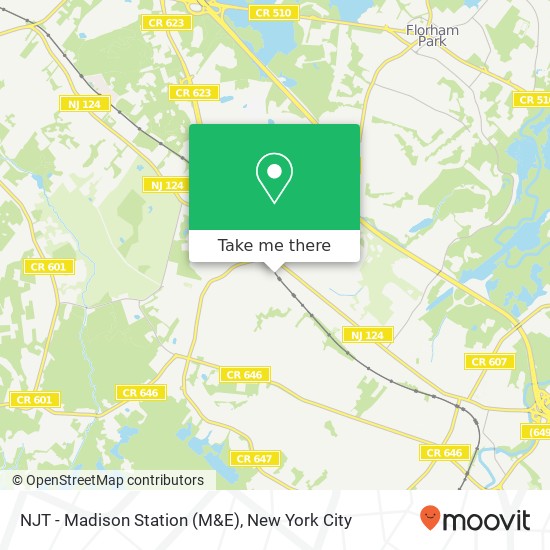 Mapa de NJT - Madison Station (M&E)