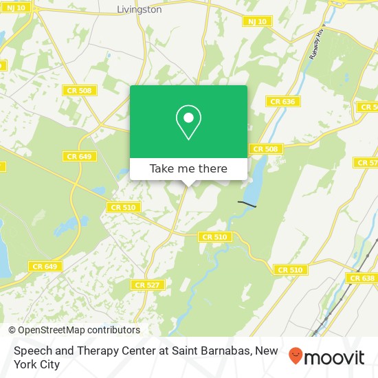 Speech and Therapy Center at Saint Barnabas map