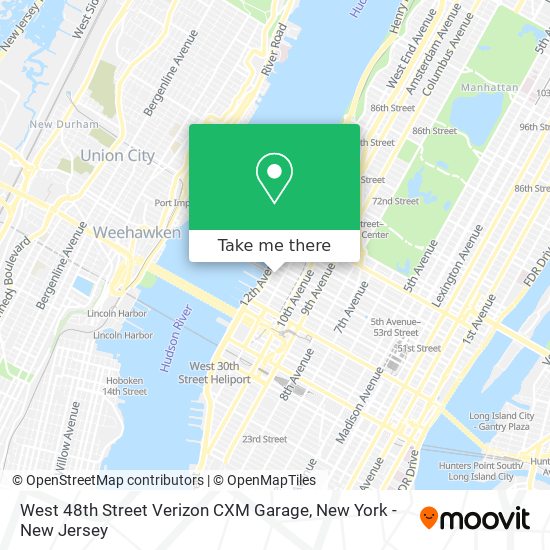 West 48th Street Verizon CXM Garage map