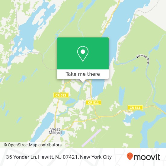 Mapa de 35 Yonder Ln, Hewitt, NJ 07421