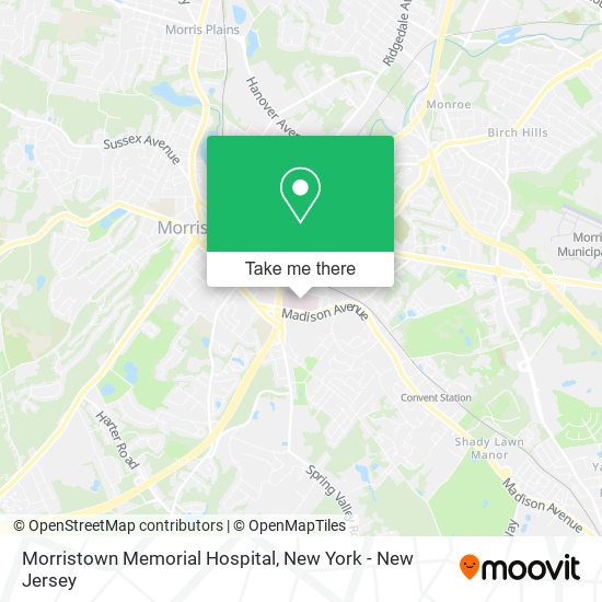 Morristown Memorial Hospital map