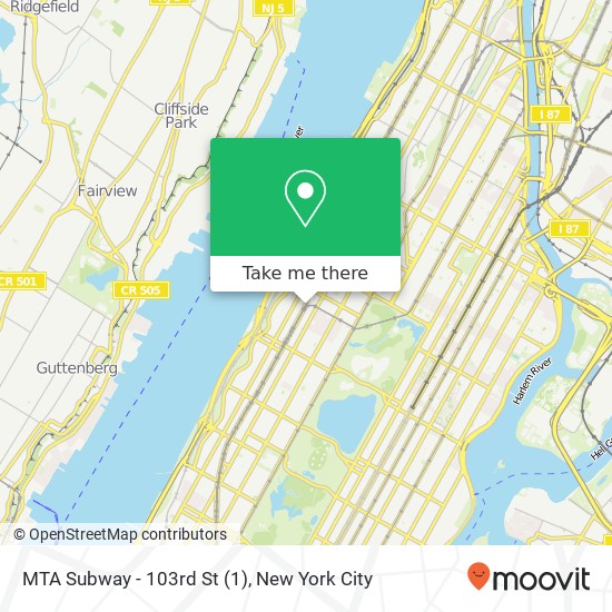 MTA Subway - 103rd St map