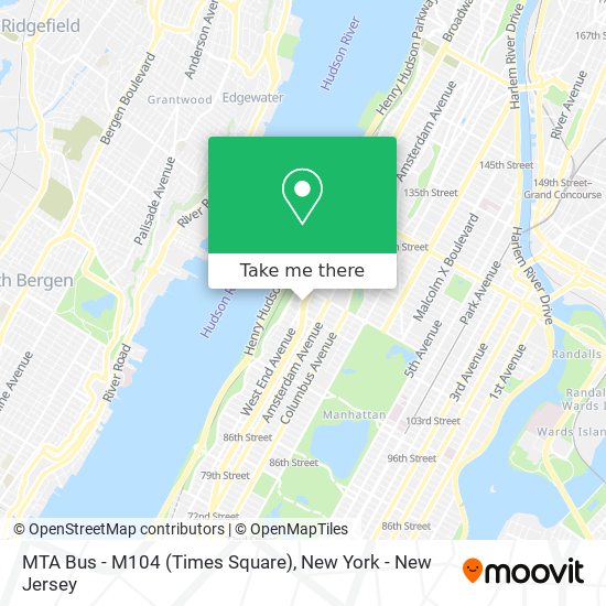 MTA Bus - M104 (Times Square) map