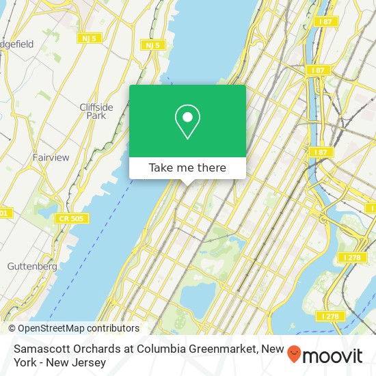 Samascott Orchards at Columbia Greenmarket map