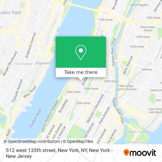 Mapa de 512 west 135th street, New York, NY