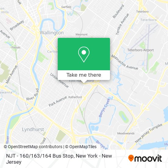 Mapa de NJT - 160/163/164 Bus Stop