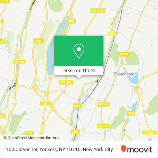 Mapa de 100 Carver Ter, Yonkers, NY 10710