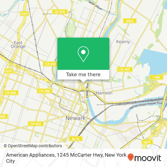 Mapa de American Appliances, 1245 McCarter Hwy