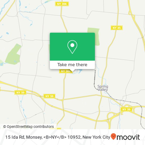 Mapa de 15 Ida Rd, Monsey, <B>NY< / B> 10952