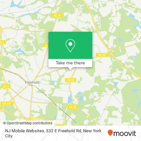 NJ Mobile Websites, 332 E Freehold Rd map