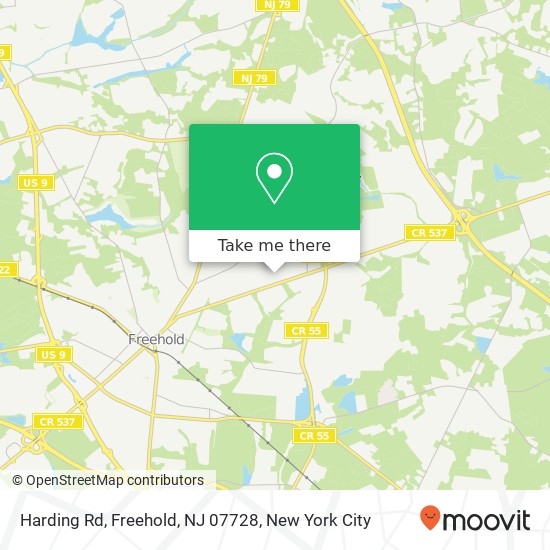 Mapa de Harding Rd, Freehold, NJ 07728