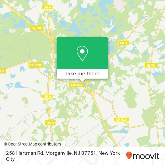 Mapa de 258 Hartman Rd, Morganville, NJ 07751