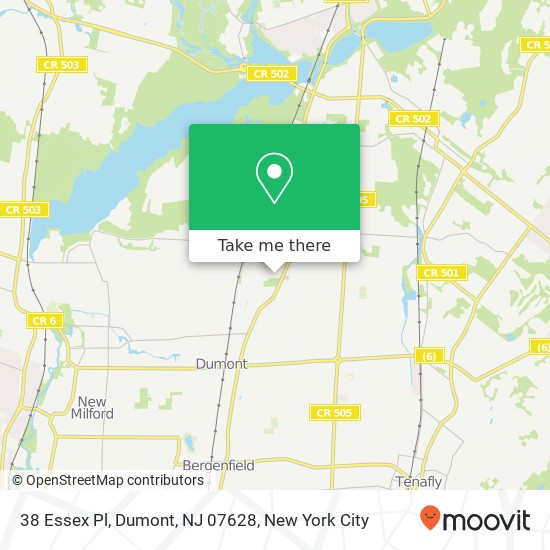Mapa de 38 Essex Pl, Dumont, NJ 07628