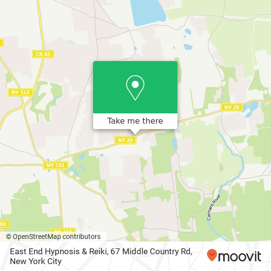 Mapa de East End Hypnosis & Reiki, 67 Middle Country Rd