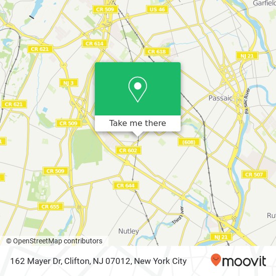 Mapa de 162 Mayer Dr, Clifton, NJ 07012