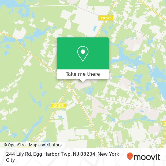 Mapa de 244 Lily Rd, Egg Harbor Twp, NJ 08234