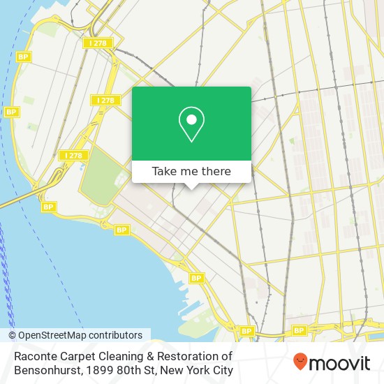 Raconte Carpet Cleaning & Restoration of Bensonhurst, 1899 80th St map