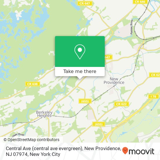 Central Ave (central ave evergreen), New Providence, NJ 07974 map