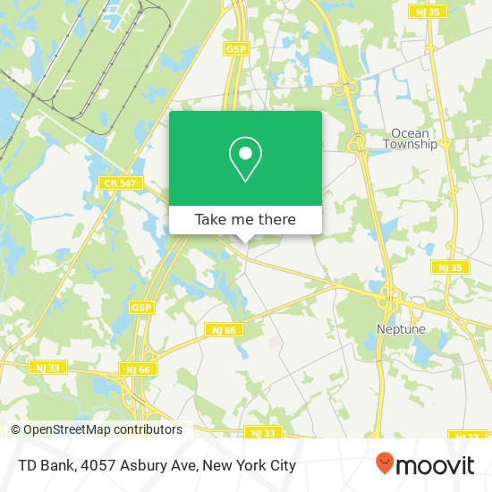 Mapa de TD Bank, 4057 Asbury Ave
