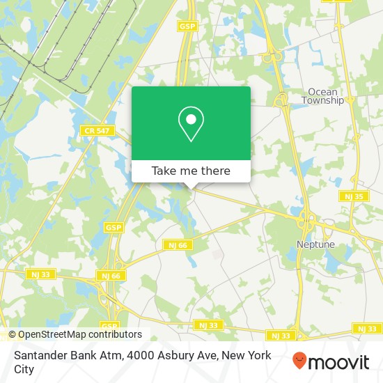 Mapa de Santander Bank Atm, 4000 Asbury Ave