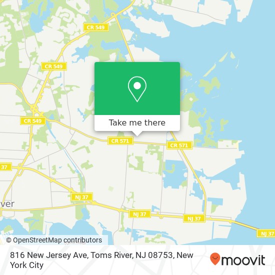 Mapa de 816 New Jersey Ave, Toms River, NJ 08753