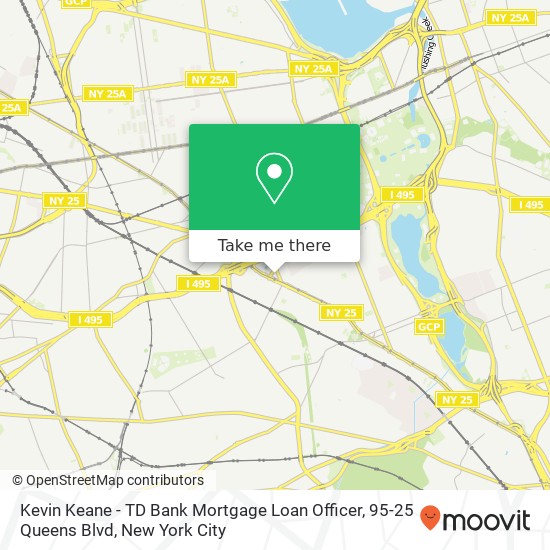 Mapa de Kevin Keane - TD Bank Mortgage Loan Officer, 95-25 Queens Blvd