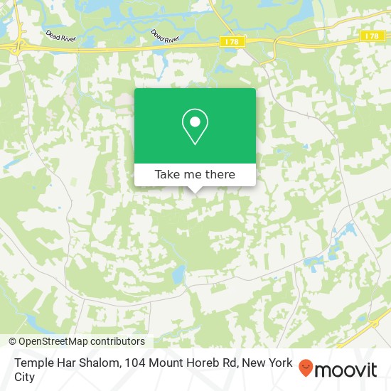 Temple Har Shalom, 104 Mount Horeb Rd map