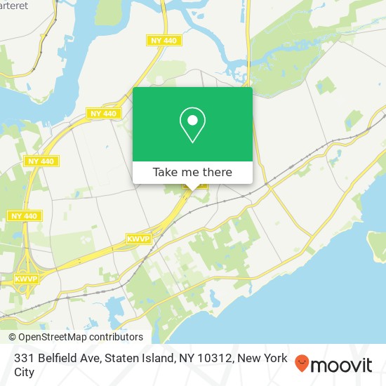 Mapa de 331 Belfield Ave, Staten Island, NY 10312