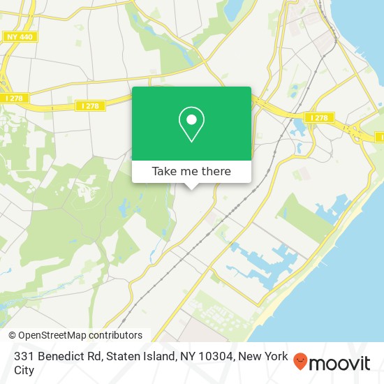 Mapa de 331 Benedict Rd, Staten Island, NY 10304