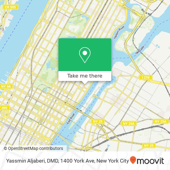 Mapa de Yassmin Aljaberi, DMD, 1400 York Ave