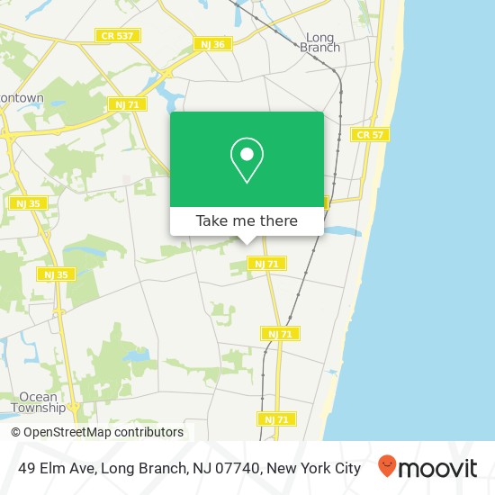 Mapa de 49 Elm Ave, Long Branch, NJ 07740