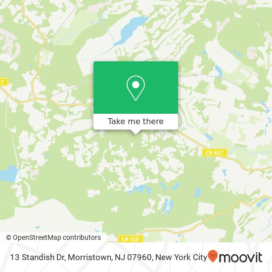 Mapa de 13 Standish Dr, Morristown, NJ 07960
